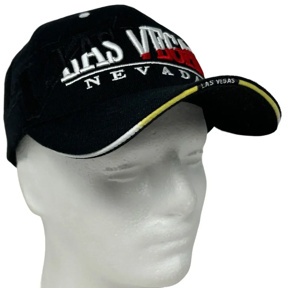 Las Vegas Nevada Hat Baseball Cap Black Casino Gambling Travel Tourist Strapback